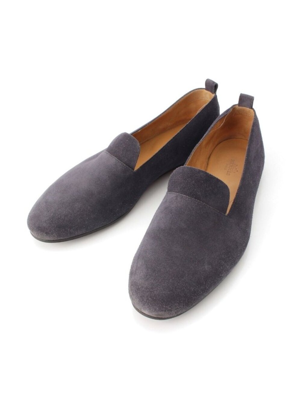 Hermes Suede Slip-on Shoes Navy